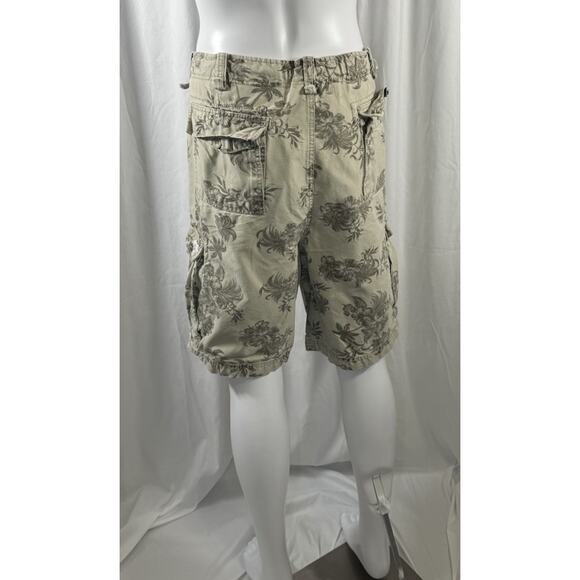 Wonderwall Broken In Cargo Shorts Tan Tropical Beach Resortware, 42, 87-24 - Picture 4 of 16